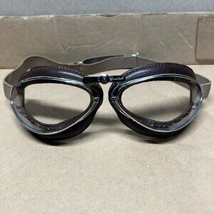 Aviator Motorcycle Goggles 4600 Made In France Leon Jeantet Leather Adjustable